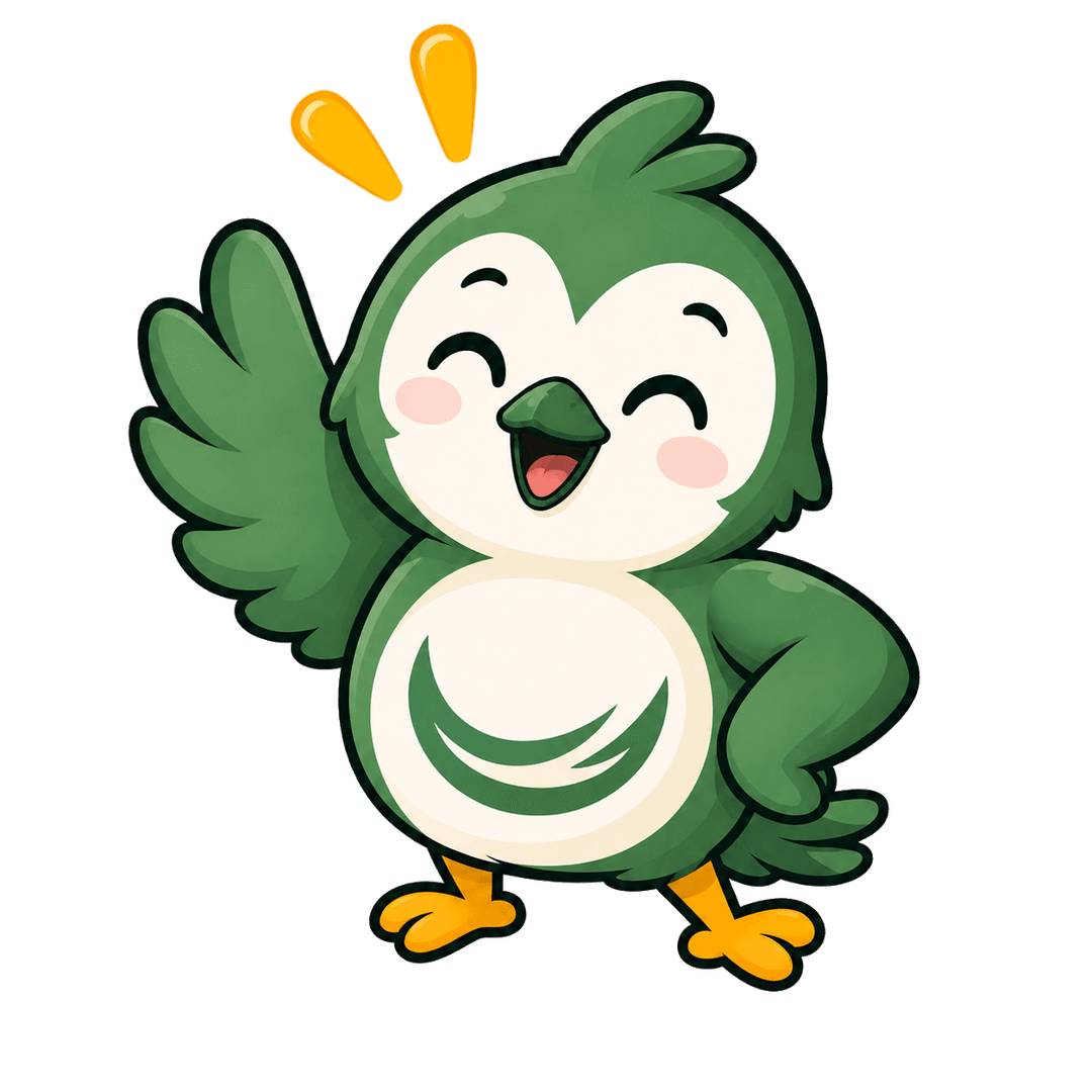 Nestie, the Keptso mascot, welcoming you